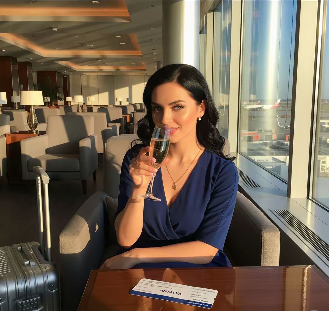 Airport lounge with comfortable seating and refreshments